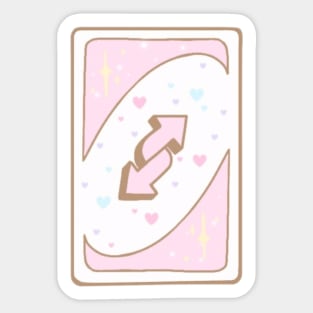 Pink Uno Reverse card with Hearts Sticker